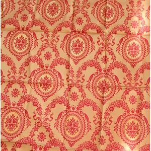 1.3 Yards Red Gold Damask Jacquard Brocade Upholstery Drapery Fabric 48x48